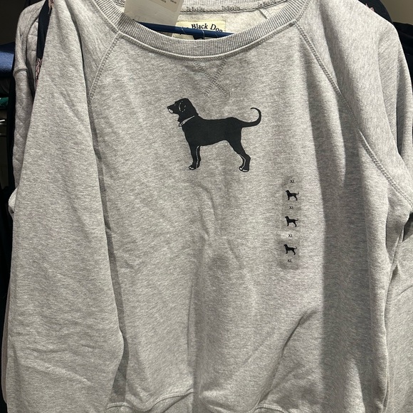 The Black Dog Sweaters - The Black Dog Gray Sweatshirt with Dog Silhouette
